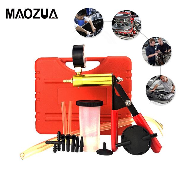 

2 in 1 car auto hand held car vacuum pump held brake bleeder tester vacuum gauge kits test tool set bleed bleeding kit
