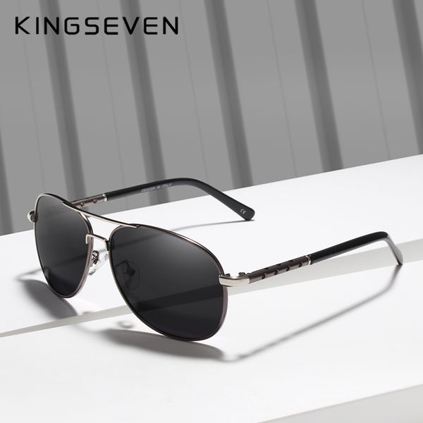 

kingseven дизайн мужчины классический пилот солнцезащитные очки поляризованные солнцезащитные очки для мужчин вождения зеркало объектива uv4, White;black