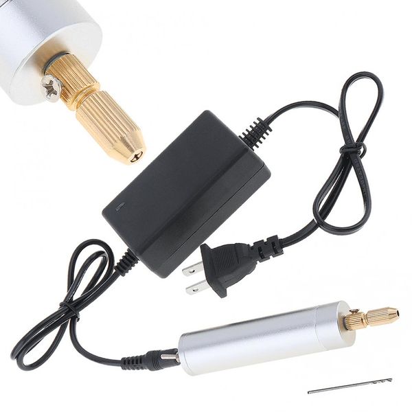 

electric drill dc 5v-6v electric motor hand drill rotary tool with chuck and power adapter for plastic wood hole tools