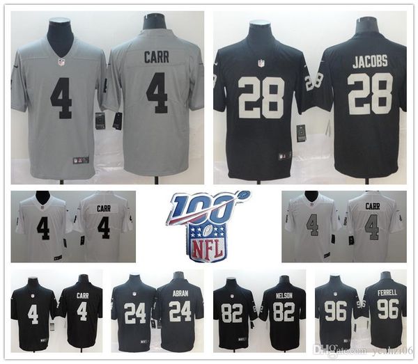 

oakland jersey raider 28 josh jacobs 4 derek carr 34 bo jackson 12 ken stabler johnathan abram men american football jerseys, Black;red