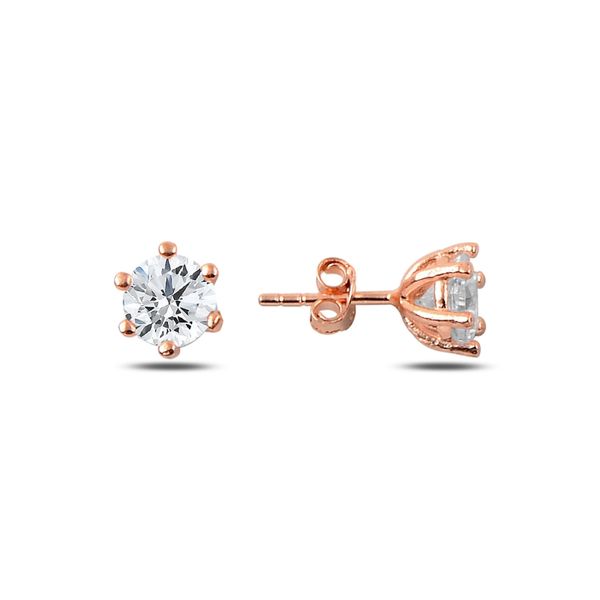 

armagano 6mm zircon cubic zirconia solitaire earrings, Silver