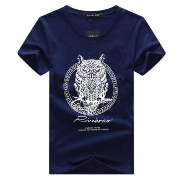 

mens designer t shirts owl pattern printed short sleeves brand fashion style loose tees cotton t shirts young men 0, White;black