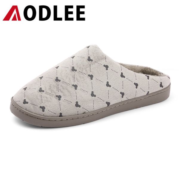 

aodlee men casual shoes home slippers winter striped soft floor man indoor flats shoes warm plush cotton slipper men slides, Blue;gray