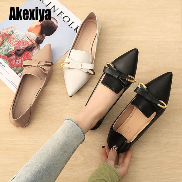 

2020 spring pointed toe flat shoes bow single shoes fashion professional casual women's flat s040, Black