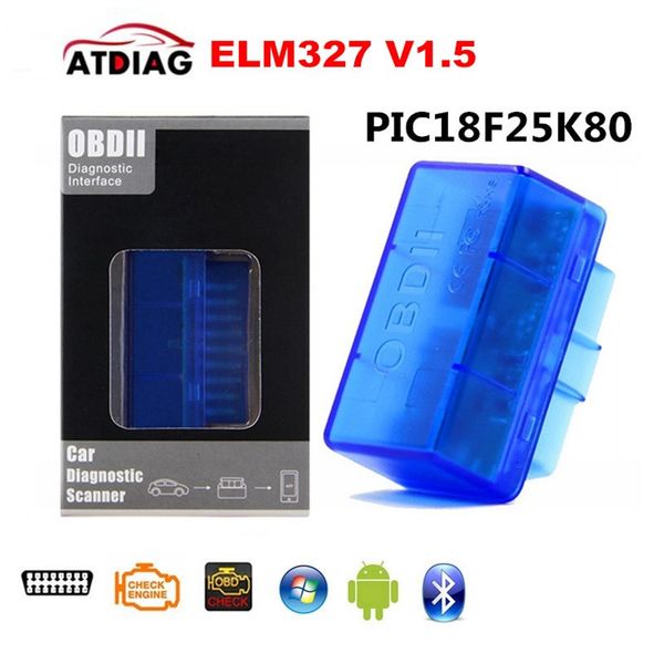 

10pcs obd obd2 hardware v1.5 pic18f25k80 elm327 bluetooth auto diagnostic scanner works multi-brand cars