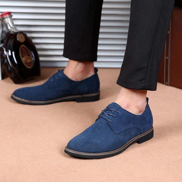 

british style cow suede men shoes male trend fashion brown dress wedding shoes men formal men shoe, Black
