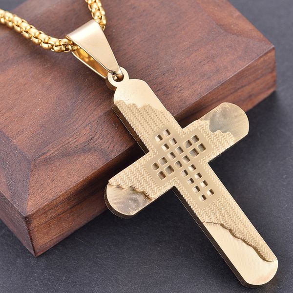 

2020 z127 new personalized exquisite hollow cross pendant stainless steel commemorative necklace with matching chain for gift, Silver