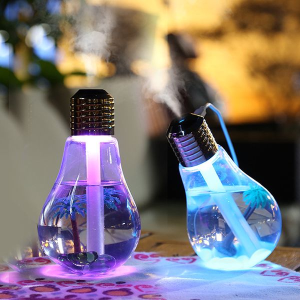 

400ml led lamp air ultrasonic humidifier for home essential oil diffuser atomizer air freshener mist maker with led night light