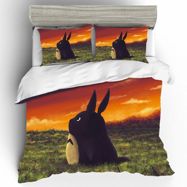 

cartoon comforter king size bedding set cute totoro duvet cover bed sheets and pillowcases bedding sets line cotton bed sheets
