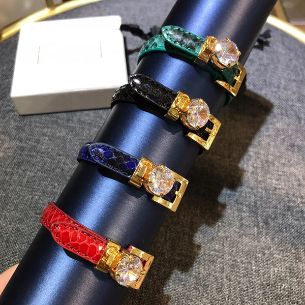 

brand gold color fashion jewelry for women leather chain big crystal bracelet fashion praty jewelry m letter genuine leather, Golden;silver