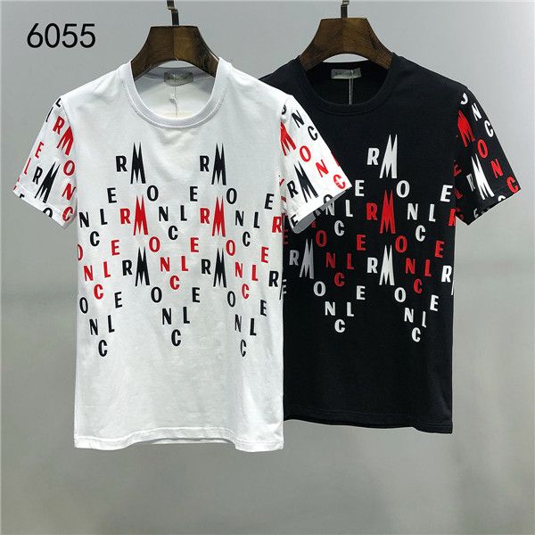 

2020ss весной и летом новый высококачественный хлопок печати короткий рукав круглый шею панель t-shirt размер: m--xl-xxl-xxxl цвет: черный, White;black