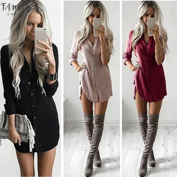 

women blouse shirt dress fashion summer casual loose long sleeve blouse casual blouse dress, Black;gray