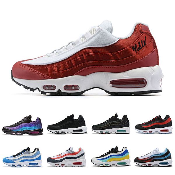 

95 og mens running shoes 95s university gold bred gym red laser fuchsia gradient white blue classic black men sports outdoor sneakers 36-46