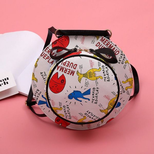 

women simple 2019 versatile pu leather iron tower print casual zipper cute hat shape multi-function shoulder bag