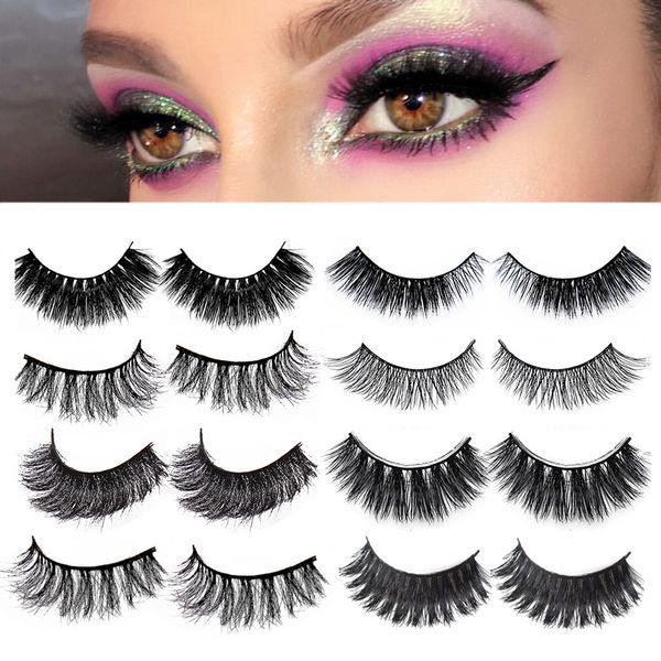 

3pairs natural false eyelashes fake lashes long makeup 3d mink lashes women eyelash extension tools mink eyelashes for beauty