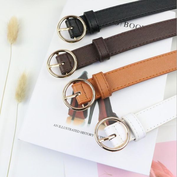 

female joker alloy buckle round buckle belt women's needle buckle casual decoration korean version of student belt manufacturers direct, Black;brown