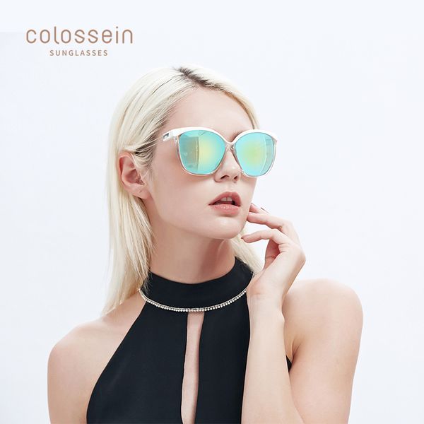 

colossein tortoiseshell sunglasses women cat eye fashion brand designer uv400 sun glasses men cutout metal frame outdoor eyewear, Blue