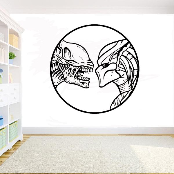 Alien Vs Predator Movie Poster Wall Decals Home Decor Wall Art Murals Removable Vinyl Stickers Room Decoration Accessories Deco Stickers For Walls
