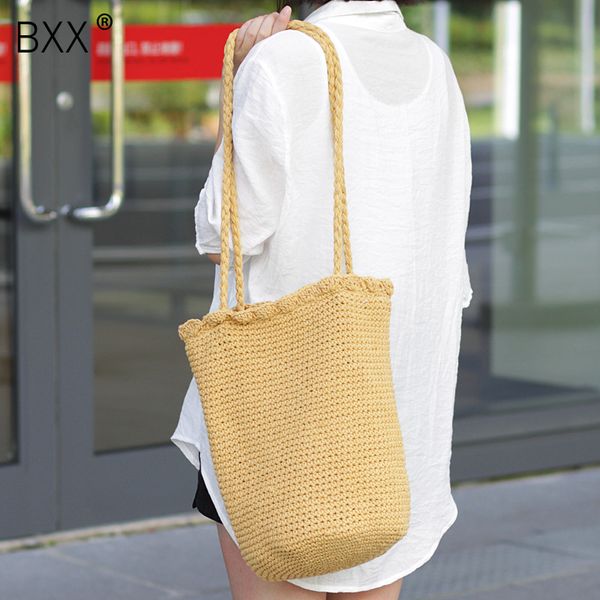 

bxx] weaving large capacity bucket bag mini crossbody bag 2020 spring summer handbag vacation beach straw handbags hk625