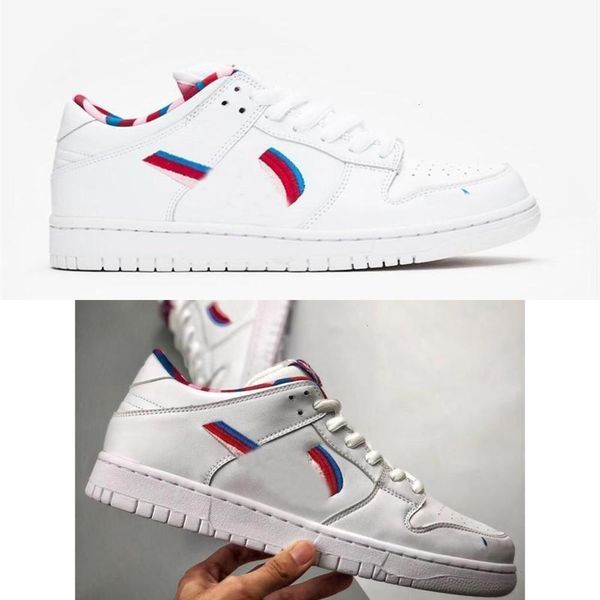 

authentic parra x sb dunk low white pink furry gym red rose casual shoes man woman with original box cn4504-100 sneakers sports, Black