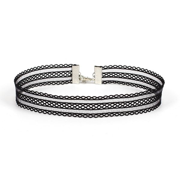 

new style hollow out necklace lace necklace selling elasticity lace choker sweet fresh accessories, Black