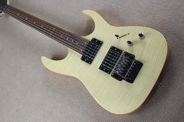 Фабрика на заказ из натурального дерева цвета гитары Electric с Floyd Rose Bridge, Chrome Hardware, Flame Maple Шпон, можно подгонять