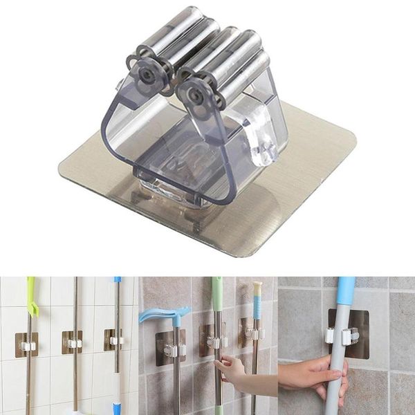 

new wall mounted mop organizer holder hang brush broom hanger storage rack kitchen storage tool one/two hanging hole