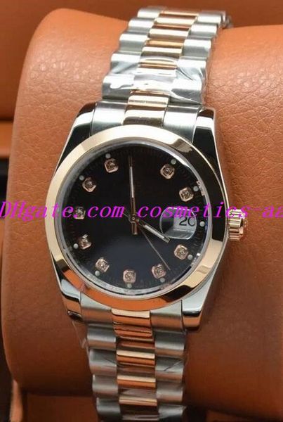 

luxury watch 12 style mens 36mm 18kt gold stainless champagne index diamond dial 116203 automatic fashion men's watches wristwatch, Slivery;brown
