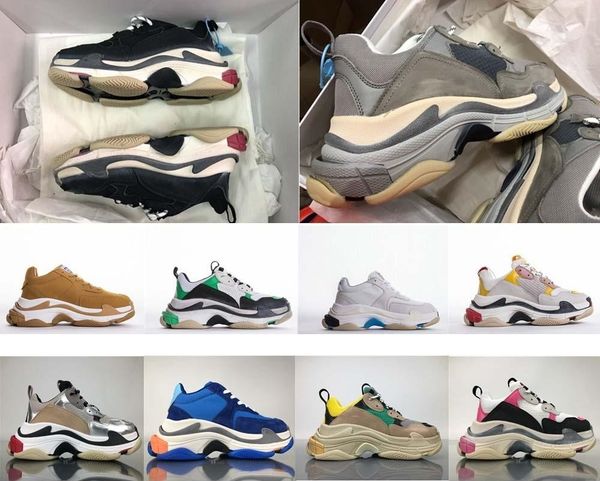 

new arrival unveils triple s sneakers fashion spec trainers women men tripe-s training sneakers casual shoes size 36-45