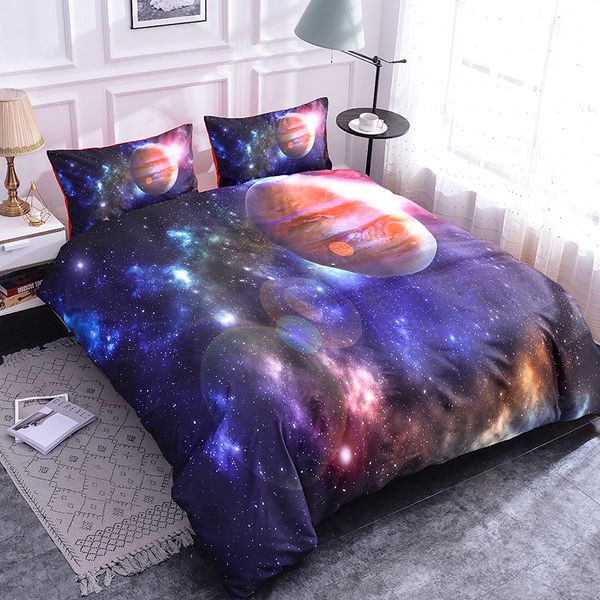 

zeimon galaxy bedding sets starry sky universe outer space themed 3d printed bedspread 2/3pcs bedcolthes duvet cover pillowcase