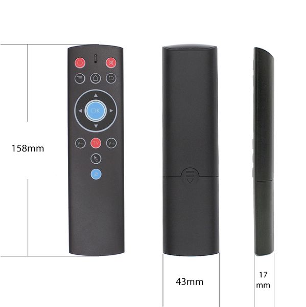 T1 2.4G Flying Air Mouse Gyroscope Voz Controlador Remoto para Google Play Netflix Youtube TX6 T95 Max Q Plus X88 Pro A95X F2 Caixa de TV