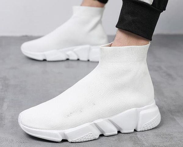 

2019 новых унисекс Повседневная обувь Плоский моды носки сапоги красный Тройной Че