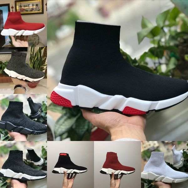

2020 speed ​​trainer черный белый красный жемчужно высокие повседневная носка обувь мужчины женщины дешевые мода париж дизайнер кроссовки вы