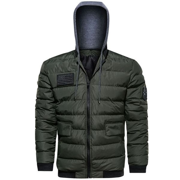 

new winter jacket men thick warm parkas casual outwear cotton jackets and coats man plus size brand clothing dropshipping, Black