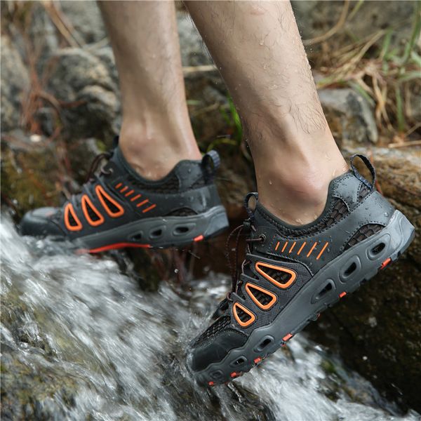 

new summer hiking shoes men quick dry waterproof shoes mesh beach outdoor hiking sandals man trekking men trail footwear