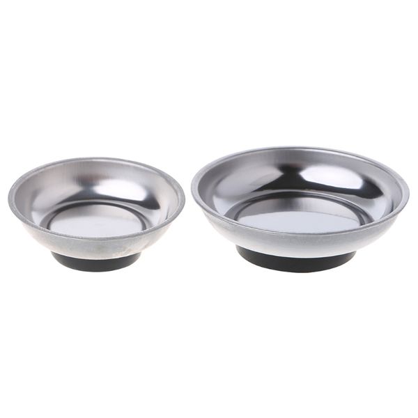 

round magnetic parts tray bowl dish stainless steel garage holder tool organizer