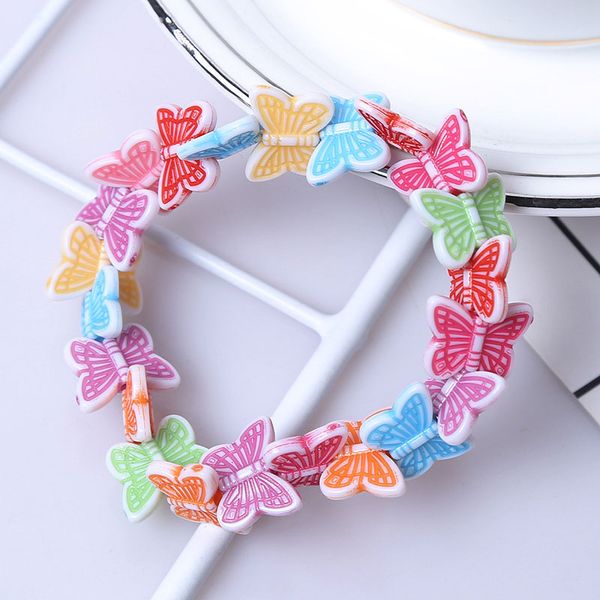

new handmade colorful sweet butterfly kids girl charm bracelets jewelry children birthday party gift, Red;brown