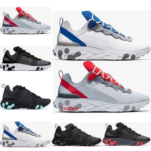 

2019 react element 55 running shoes for men womens jade solar red triple black white royal red sports sneakers shoes size 36-45