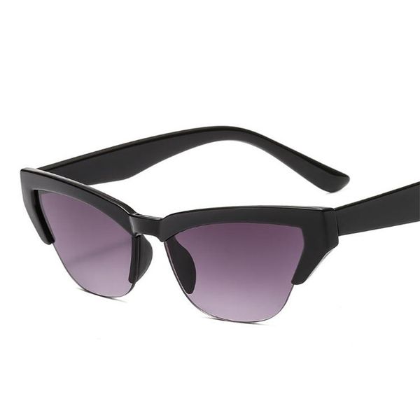 

fashion half frame sunglasses retro cat eye sun glasses anti-uv spectacles eyeglasses goggle sun glasses a, White;black