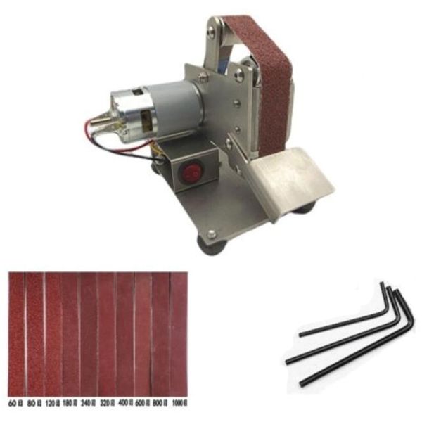 

multifunctional grinder mini electric belt sander diy polishing grinding machine cutter edges sharpener