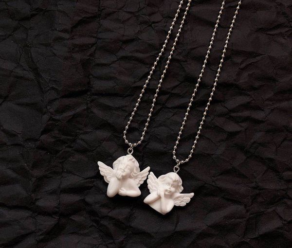 

resin cute cupid angel pendant necklace, long chain baby shaped jewelry sweetheart for women man friendship girl gifts, Silver