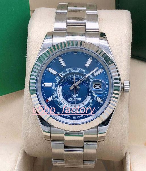 

classic series permanent 42mm sky-dweller gmt workin 326934 asian 2813 automatic winding movement mens watch watches, Slivery;brown