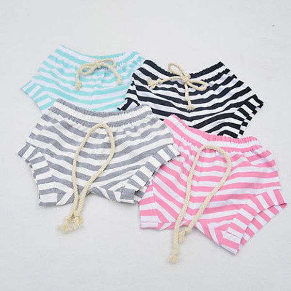

cute boys girls baby striped bottoms trousers summer fake taking out rope bloomers pp shorts children pants 0-4y, Black