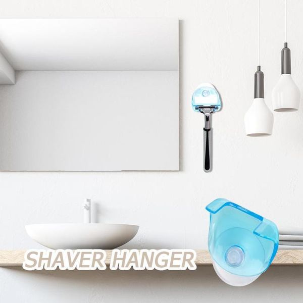 

1pc razor sucker suction cup clear hanger washroom wall hanging rack holder bathroom storage shelf