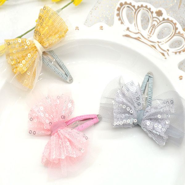 

2020korea new children's hair accessories star yarn hanging little star tassel bow lace hairpin clip girl headdress pink, Slivery;white