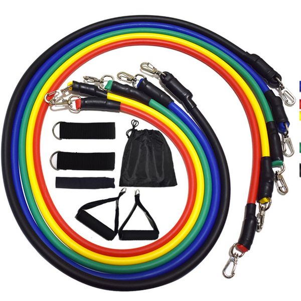 

new 11pcs/set resistance pull rope band fitness exercise training gym yoga latex pedal body workout expander rubber equipment