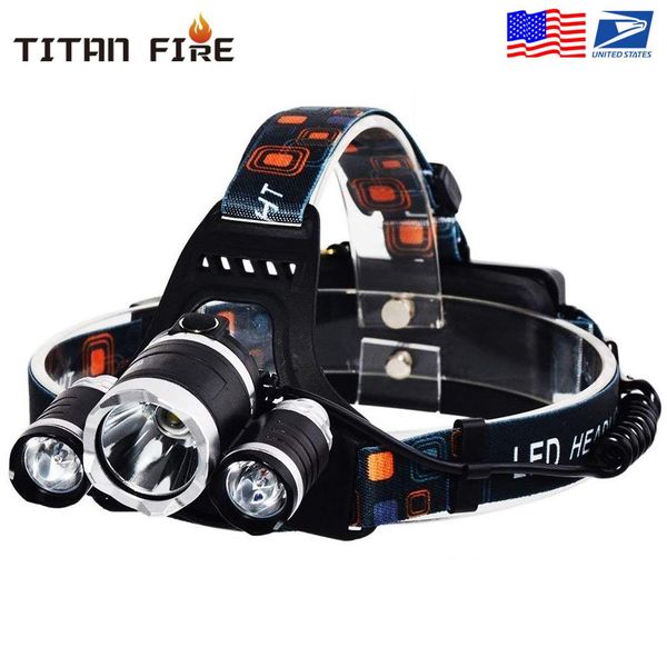 

led headlight use 2*18650 battery led headlamp head lamp flashlight torch lantern hunting fishing headlights riding lamp