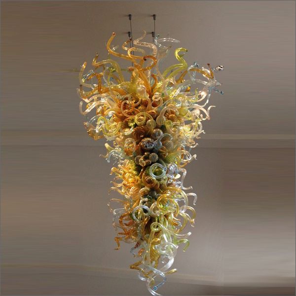 

spanish multicolor lamps blown glass chandelier lightings new house decoration chihuly style modern blown flush mount pendant lamp