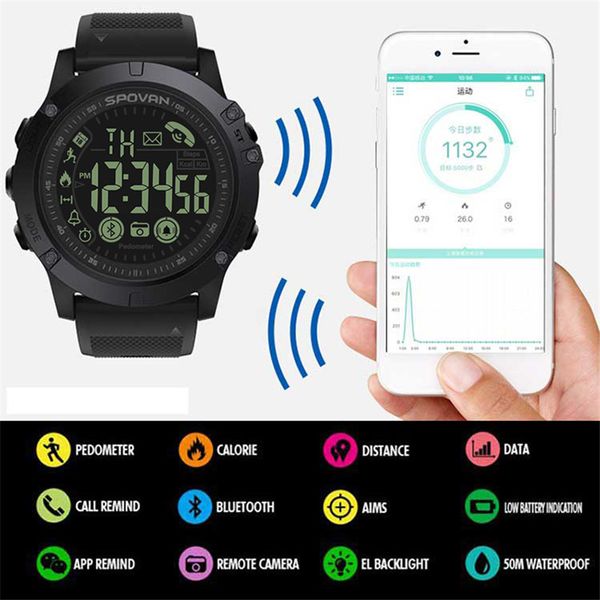 

latest 2019 t1 tact - military grade super tough waterproof smart watch fashion multifunction sport smartwatch