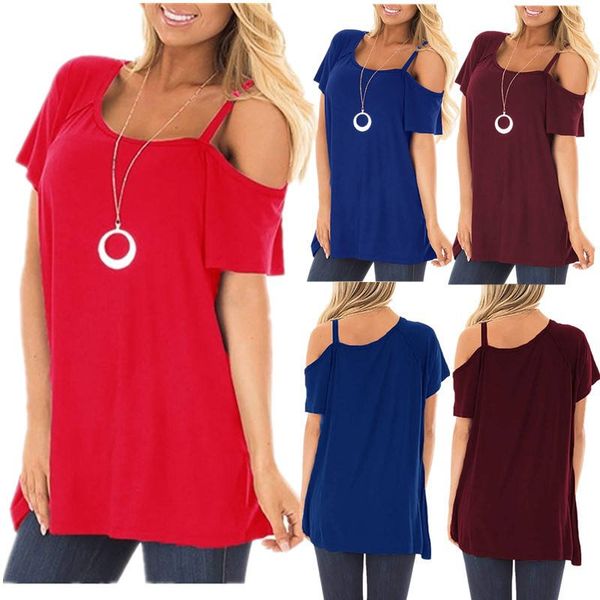 

Solid Color Womens Designer Tshirts Summer Sashes Short Sleeve Womens Tops Off Shoulder Casual Womens Clothing